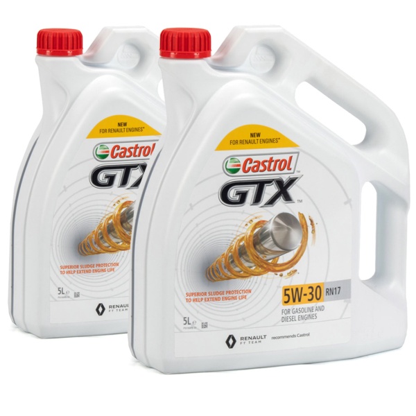 Set 2 Buc Ulei Motor Castrol GTX 5W-30 RN17 ACEA C3 Renault 5L 15CC30